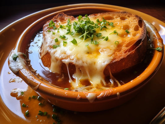 Savory Symphony: Pretzel Bread French Onion Soup