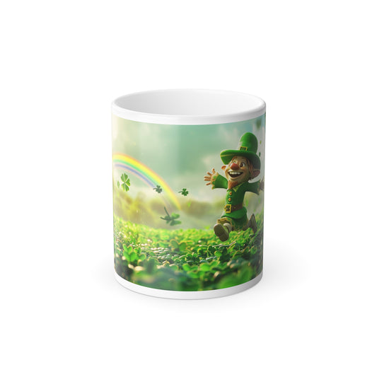 St. Patrick's Day Color-Changing Mug: Rainbow Delight Thermal Morphing Cup